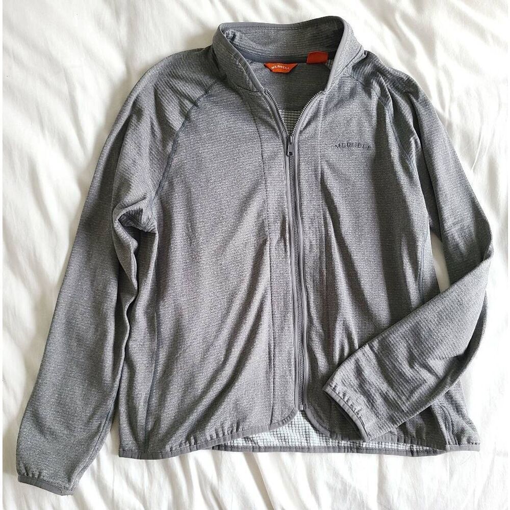Merrell Full Zip Jacket Womens‎ Large Gray Long Sleeve Polyester Blend